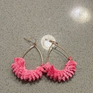 Elegant Pink Tassel Earrings